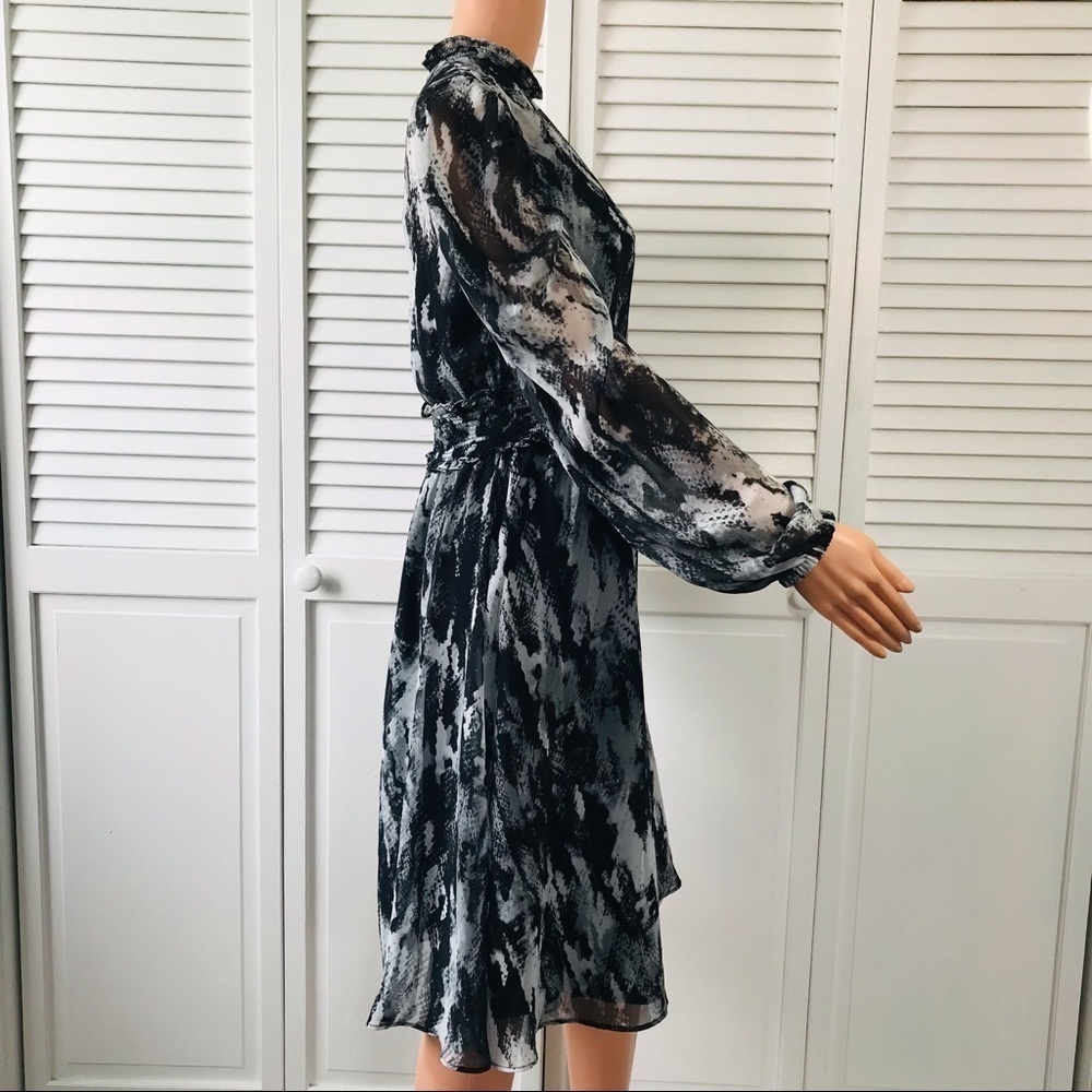 SIMPLY VERA VERAWANG Gray Black Mock Neck Long Sleeve Dress Size Small - Picture 3 of 8